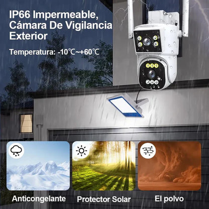 Cámara De Seguridad 4k Doble Lente 355º Giratorio